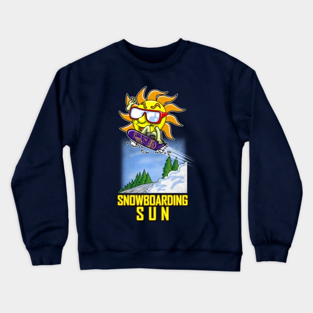 Snowboarding Sun Cool Winter Snow Sports Gift Crewneck Sweatshirt by Originals By Boggs